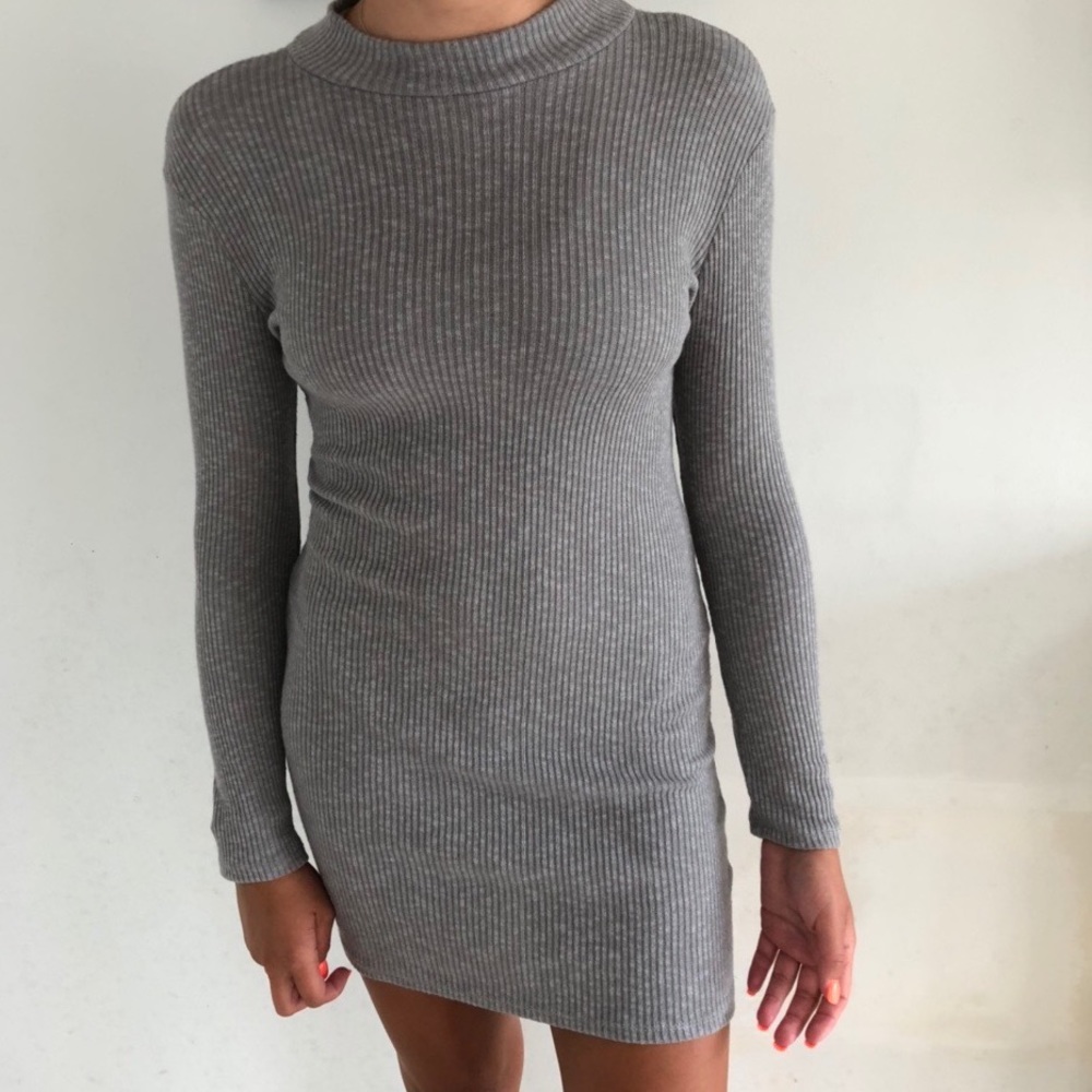 Long sleeve fitted mini dress
